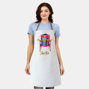 Tablier Avoir un siège et manger White Novelty