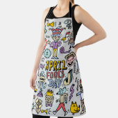 Tablier Avril Fools : Jeu de Doodles Colorés. (Insitu)