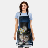 Tablier Awesome Mad Hatter Teapot Chat Conception Whimsica (Porté)