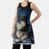 Tablier Awesome Mad Hatter Teapot Chat Conception Whimsica (Insitu)