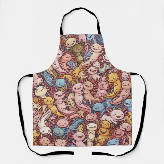 Tablier Axolotl Cuddle Crowd – Whimsical Smiles Everywhere (Recto)