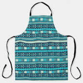 Tablier Aztec ethnique bleu (Recto)