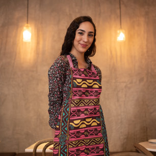 Tablier Aztèque ethnique rouge