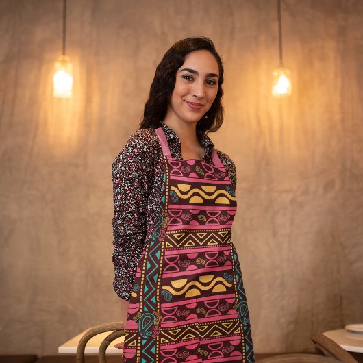 Tablier Aztèque ethnique rouge