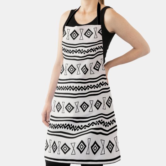 Tablier Aztèque noir et blanc (Insitu)