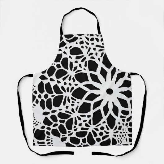 Tablier B & W Faux Crochet Motif (Recto)
