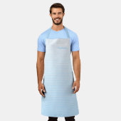 Tablier Baby Blue Stripes Moderne Motif Chic Monogramme (Porté)