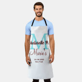 Tablier bachelorette parti monogramme ajouter nom date pla (Porté)