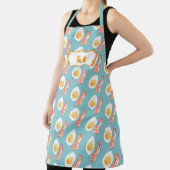 Tablier Bacon mignon et Motif d'oeufs | Monogramme (Insitu)