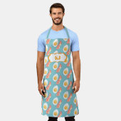 Tablier Bacon mignon et Motif d'oeufs | Monogramme (Porté)