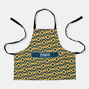 Tablier Bactérie Bleu Jaune Motif minimal