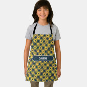 Tablier Bactérie Bleu jaune Motif minimal (Insitu)