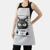 Tablier Bad Cattitude - Mugshot de chat noir (Insitu)
