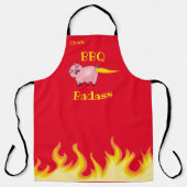 Tablier Badass barbecue BBQ Bouton de cochon flamboyant (Recto)