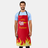 Tablier Badass barbecue BBQ Bouton de cochon flamboyant (Porté)
