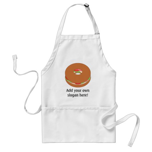 Tablier Bagel rempli - ajouter un slogan, un nom ou une en (Devant)