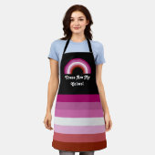 Tablier Baguette à lèvres drapeau de la fierté lesbienne e (Porté)