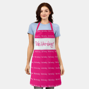 Tablier Bah humbug rose noël femme