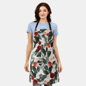 Tablier Baies rouges vertes de Noël (Porté)