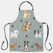 Tablier Bain de chien avec différentes races de chiens (Recto)