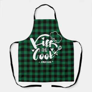 Tablier Baise la cuisine de Cook Funny Green Plaid