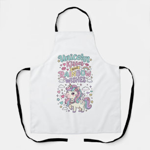 Tablier Baisers de licorne et voeux d'arc-en-ciel Raisin p