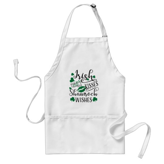 Tablier Baisers irlandais et souhaits Shamrocks (Devant)
