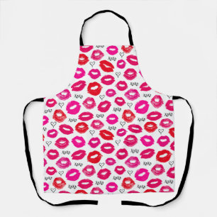 Tablier Baisers XOXO rouge et rose