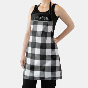 Tablier Baisson jaune et blanc avec aquarelle