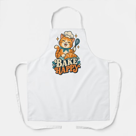 Tablier Bake Happy Cat Chef Kitchen Apron (Recto)