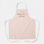 Tablier Baker Boss Mom Stylo Brush Script Rose & Gold (Recto)