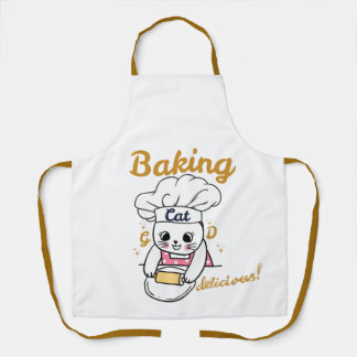 Tablier Baking Cat DELICIEUX Bon Design - Cute Cat Baking