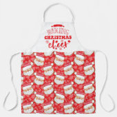 Tablier Baking Christmas Cheval Père Noël Motif de cookies (Recto)
