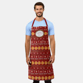 Tablier Baking Christmas Memories Nana Red Watercolor (Porté)