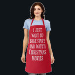 Tablier Baking De Noël Drôle Dit Rustique Rouge<br><div class="desc">Baking De Noël Drôle Dit Style Rustique Apron Rouge</div>