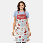 Tablier Baking Dit Moderne Cuisine Rouge (Porté)