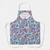 Tablier Baking Queen Floral Strawberries Aquarelle Nom (Recto)