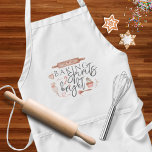 Tablier Baking Spirits Bright Apron<br><div class="desc">Cette jolie aquarelle rose,  "Making Spirits Bright" tablier ferait un grand cadeau de Noël! Paire-le avec une serviette de cuisine assortie ou mon,  "Merci d'être si doux" tasse design pour un cadeau spécial supplémentaire!</div>