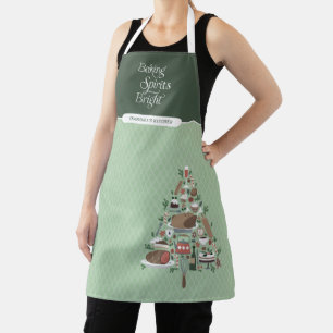 Tablier Baking Spirits brillant Noël personnalisé