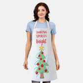 Tablier Baking Spiritueux Arbre de Noël brillant Apron (Porté)