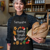 Tablier Baking Spiritueux Bright Christmas Nom personnalis