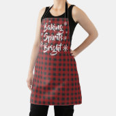 Tablier Baking Spiritueux Rouge brillant Noir Plaid Noël (Insitu)