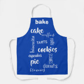 Tablier Baking Words Bleu foncé Cuisine Apron (Recto)