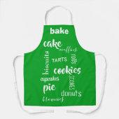 Tablier Baking Words Green Kitchen Apron (Recto)