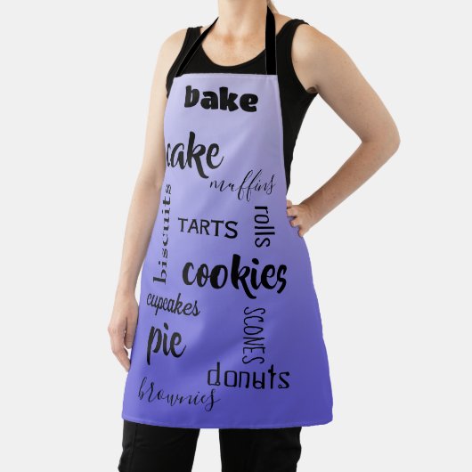 Tablier Baking Words Lavender Kitchen Apron (Insitu)