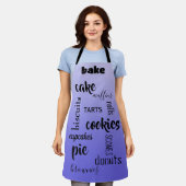Tablier Baking Words Lavender Kitchen Apron (Porté)