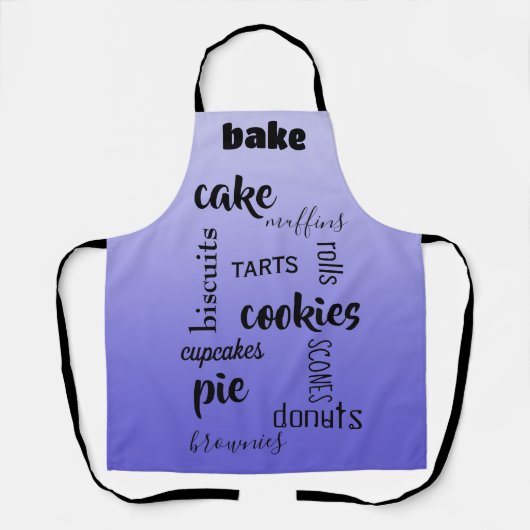 Tablier Baking Words Lavender Kitchen Apron (Recto)