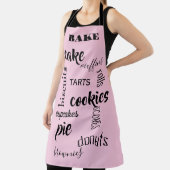 Tablier Baking Words Pink Kitchen Apron (Insitu)