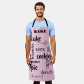 Tablier Baking Words Pink Kitchen Apron (Porté)