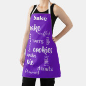 Tablier Baking Words Purple Kitchen Apron (Insitu)